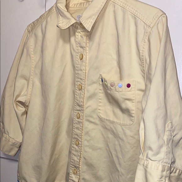 Christopher & Banks Medium Yellow Button Down Shirt - Picture 11 of 13